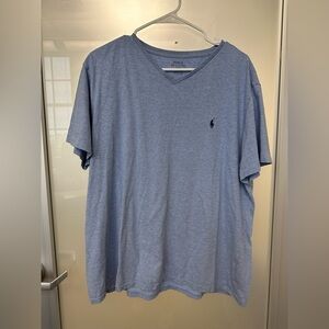 Polo Ralph Lauren V-Neck Short Sleeve Chambray Blue T-Shirt XL